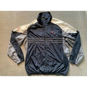 Mens NFL PATRIOTS windbreaker Jacket sz XL new england football team sport Blue